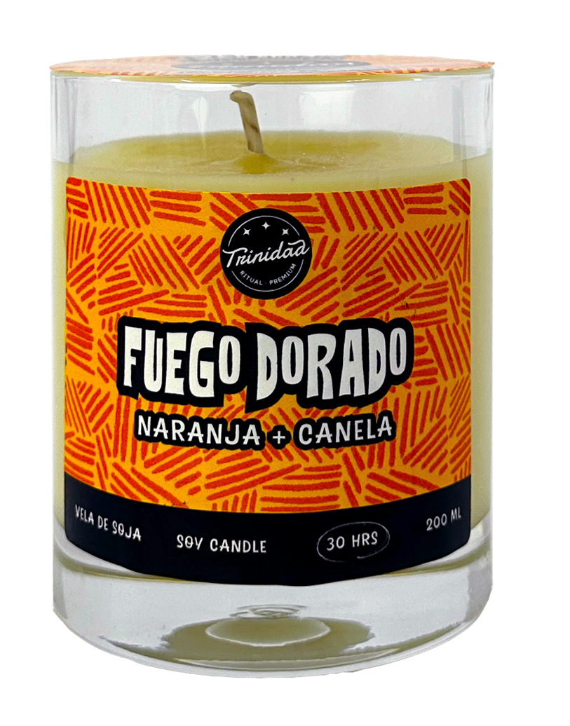 trinidad - Wholesale Jar/filled candle - GOLDEN FIRE CANDLE GLASS 200 ML.0