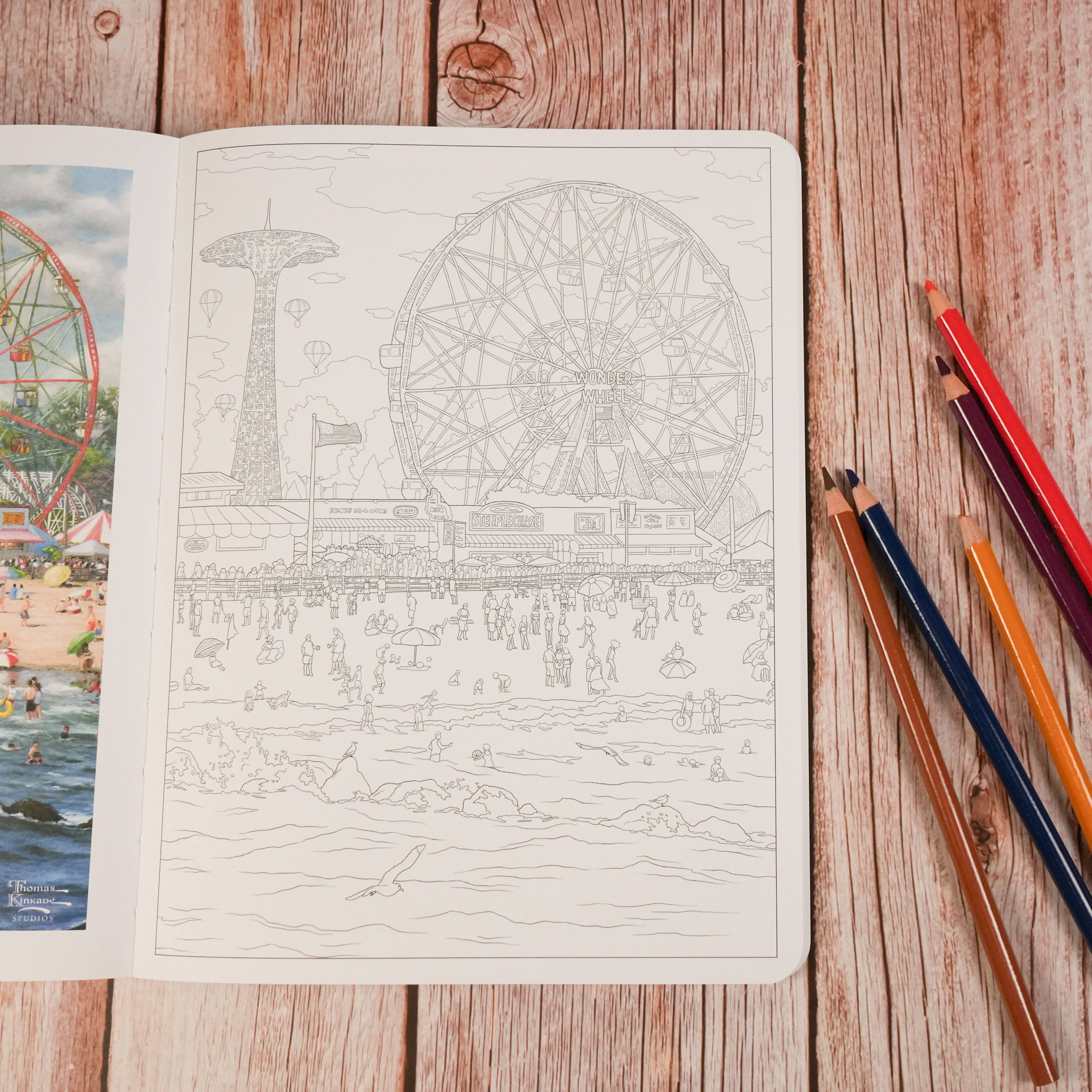 Simon & Schuster - Wholesale Coloring & Activity Book - Adult - Thomas Kinkade Studios Inspired Destinations by Thomas Kinkade Studios6