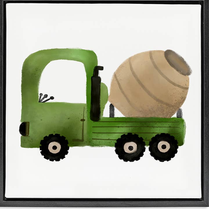 Arte emoldurada de veículo flutuante de camião de construção por atacado de Stupell Industries