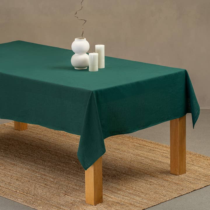 menique - Wholesale Tablecloth - Natural 100% Linen Tablecloth - Linen Holiday Tablecloth