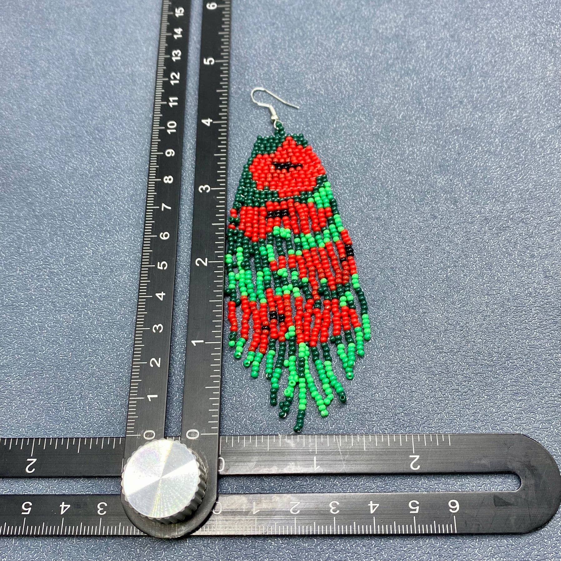 Mio Queena - Vente Boucles d'oreilles à pampille - Boucles d'oreilles à franges en perles de rocaille rouges - SB3