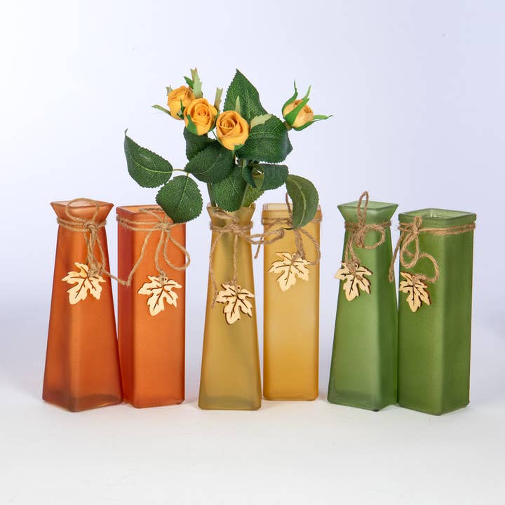 Willow Group - Wholesale Vase - Square Glass Vase 6 Asst. Styles **MM18**2