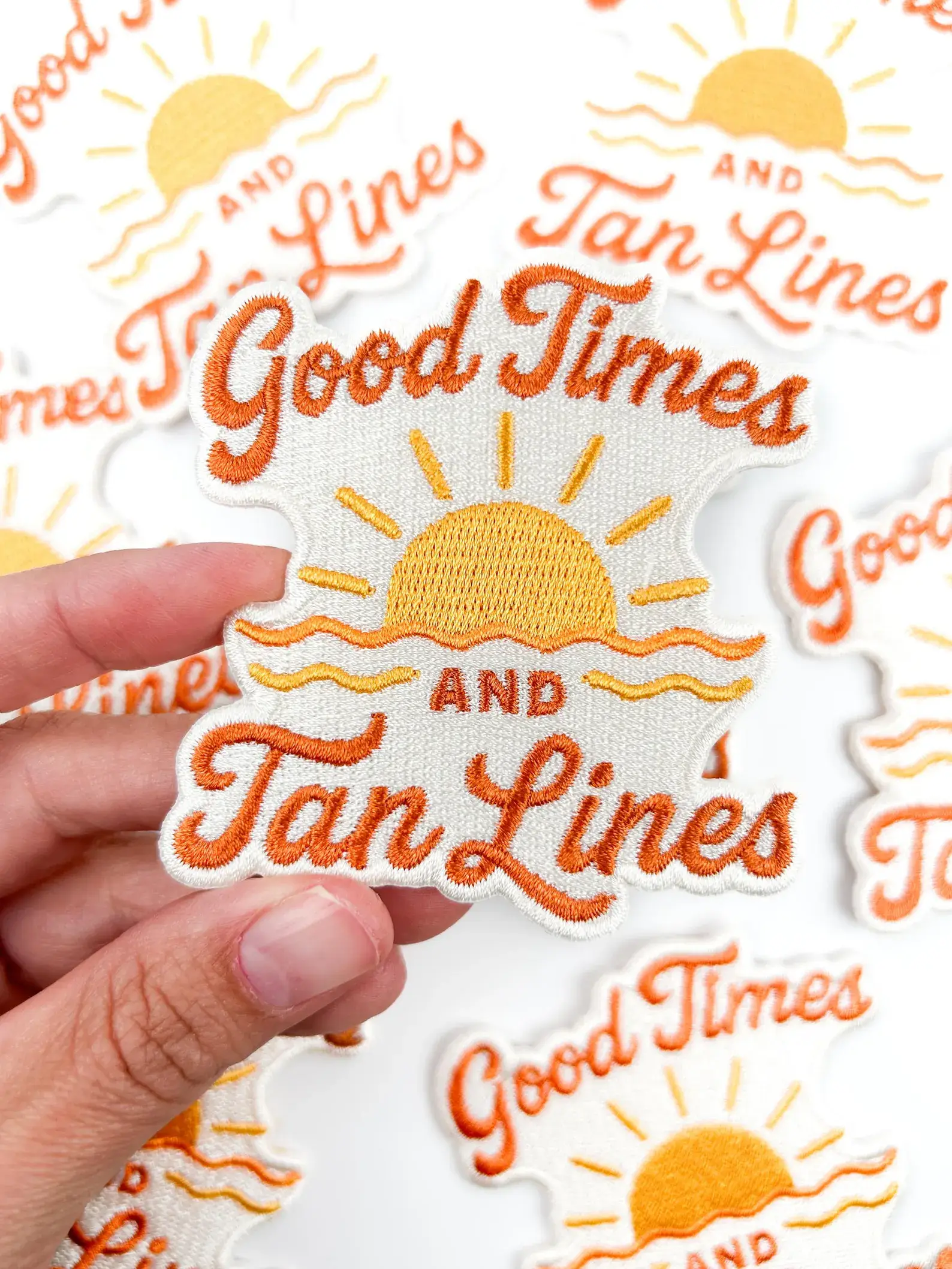Field Trip Threads - Wholesale Patch - Good Times and Tan Lines Patch – Embroidered Iron On Beach 2