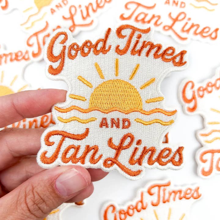 Field Trip Threads - Wholesale Patch - Good Times and Tan Lines Patch – Embroidered Iron On Beach 2
