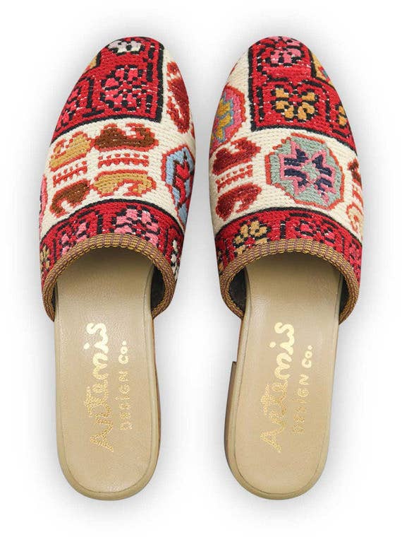 Sumak Kelim slippers voor dames, maat 10 voor wholesale door Artemis Design Co.