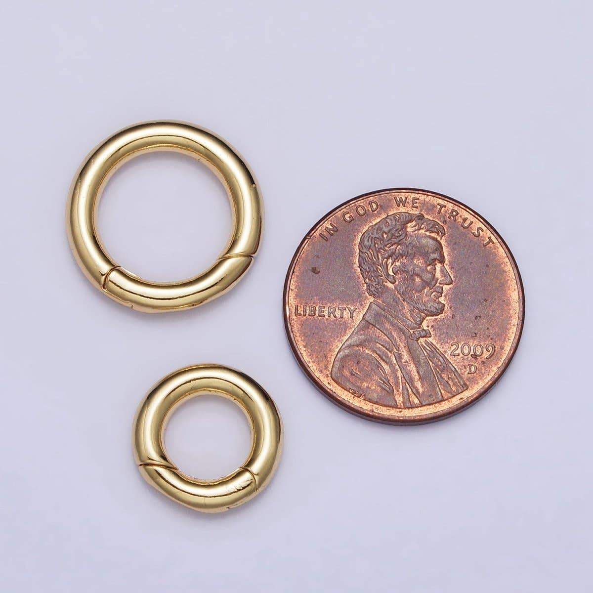 Aim Eternal - Wholesale Band/Stacked Ring - Dainty Gold Silver Spring Gate Ring 11mm, 15mm Round Circle Ring, Round Clasp, Push Clip Clasp, Spring Gate for Jewelry Making Z-340 Z-341 Z-352 Z-3533