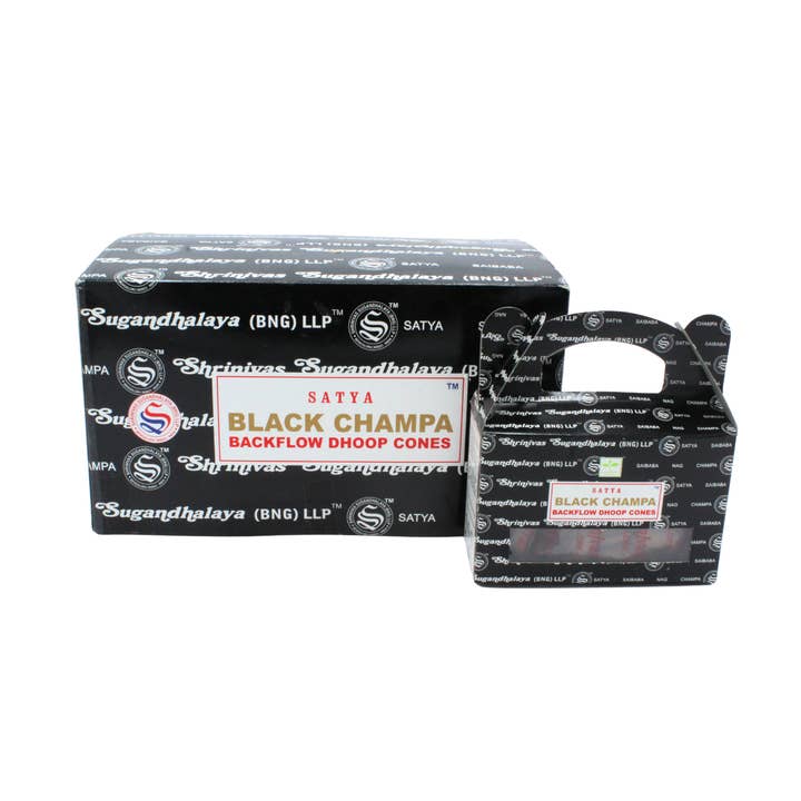 Green Tree - Wholesale Incense - Satya Black Champa Backflow Dhoop Cones1