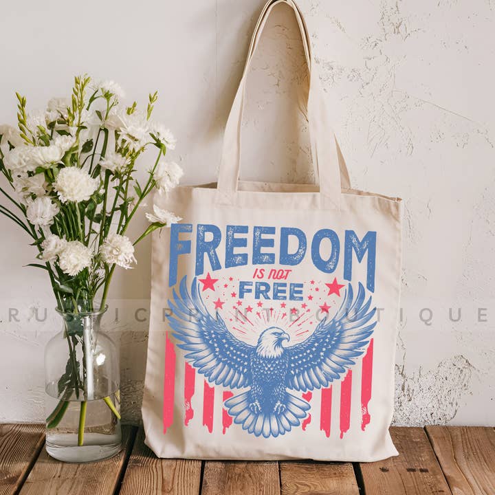 4. Juli Tragetasche Sommer Strandtasche Baumwolle Vintage Tasche für den Großhandel von RusticPrintStudio