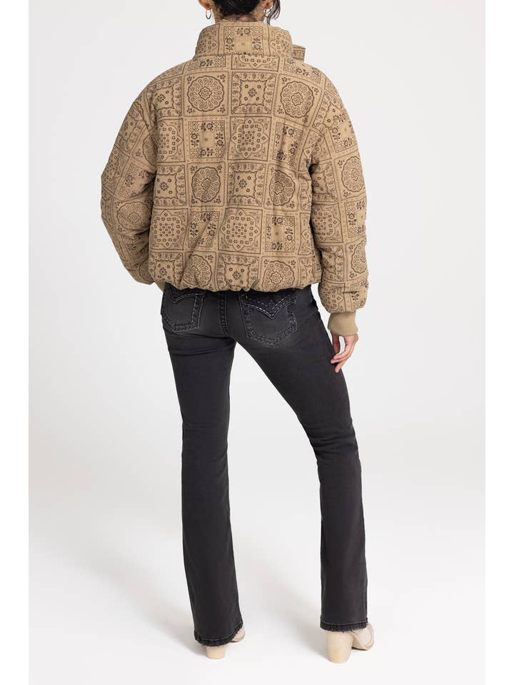 Miss Me - Wholesale Puffer Jacket - Women's - MJ0820L- CORDUROY PUFFER JACKET3