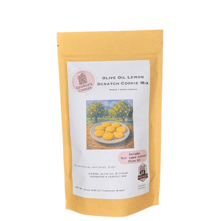 Olive Oil Lemon Scratch Cookie Mix with Olive Oil Included for wholesale by Georgie's Cookies Scratch Cookie Mixes w/ Olive Oil