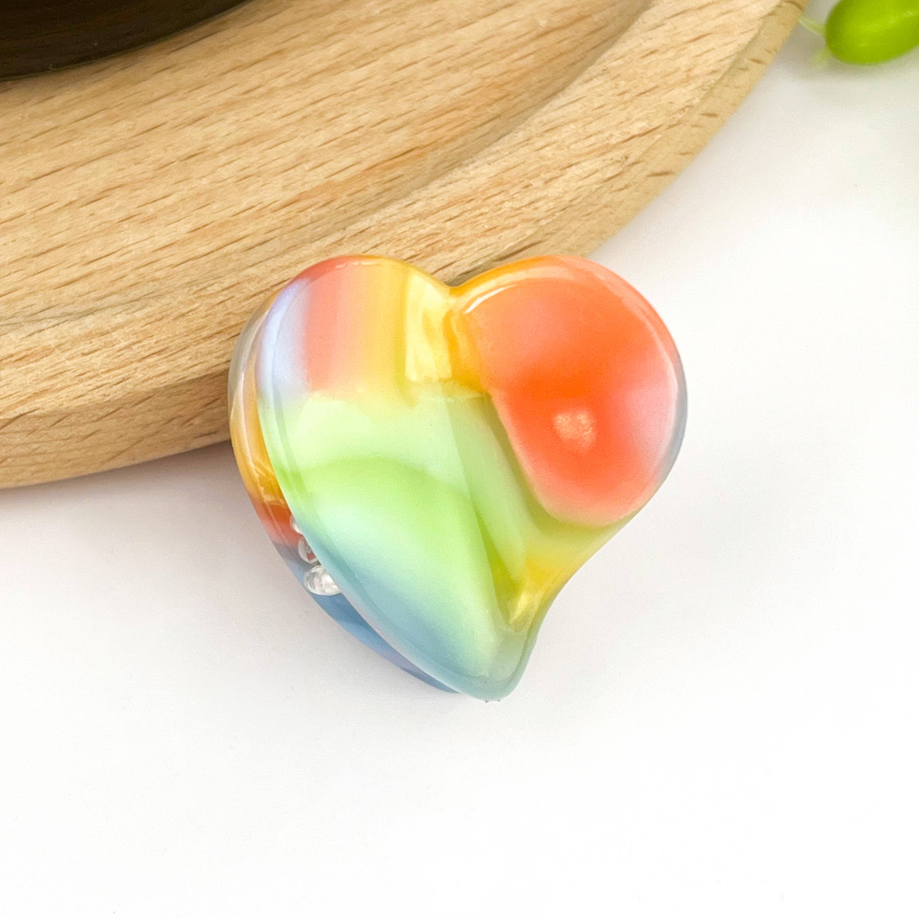 TheDivaSoap - Vente Pince à cheveux – femme - Pince à cheveux mignonne en acétate en forme de mini cœur, pince à cheveux pour la Saint-Valentin0