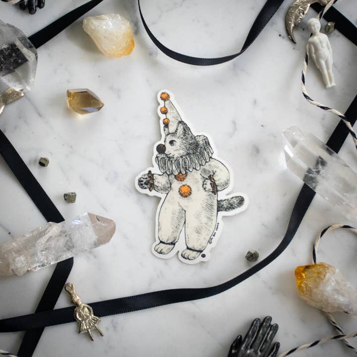 "Kitty Clown" Vinyl Sticker for wholesale by Po Yan Leung