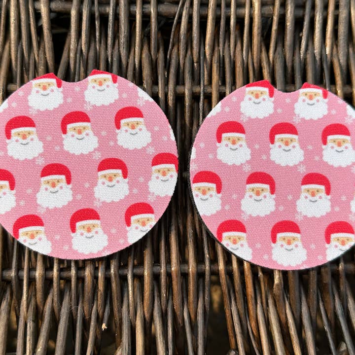 Pink Santa Car Coasters for wholesale by Evie Rose