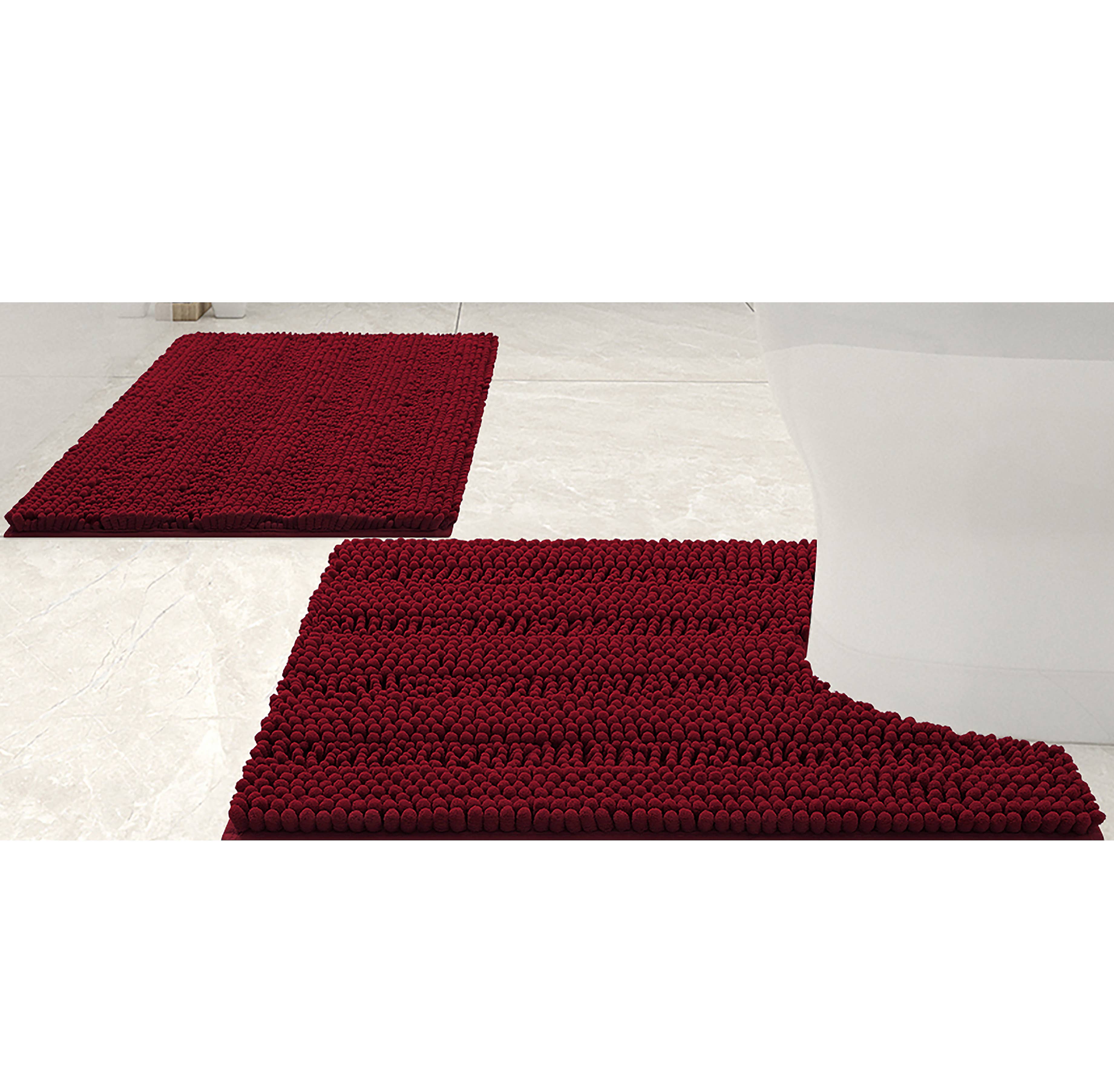 home mart goods - Wholesale Bath Mat Set - 2 Piece Soft Cozy Plush Chenille Bath Mat & Contour Bath Rug32