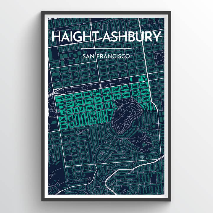 Haight-Ashbury, San Francisco City Map for wholesale by Point Two Design Group