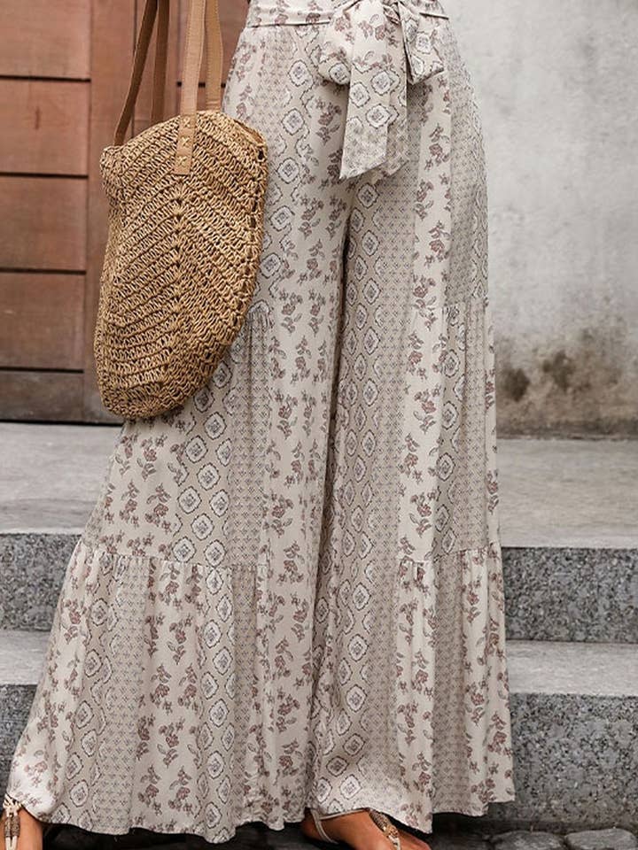 NINEXIS - Wholesale Pants - Women's - CWBLP0771_HIGH-WAISTED TIE-BACK WIDE-LEG TROUSERS