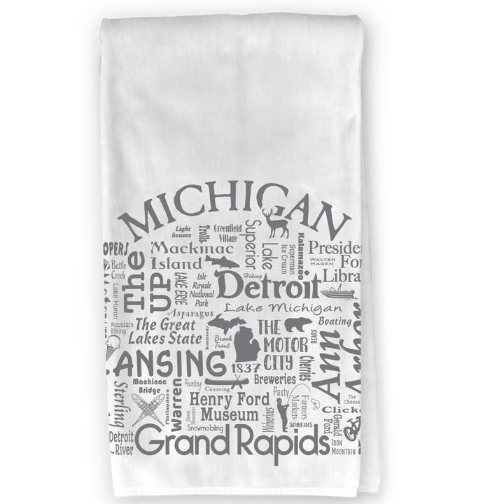 The Buffalo Works - Wholesale Tea Towel - Michigan Destination Kitchen Towel - Where Life Takes You2