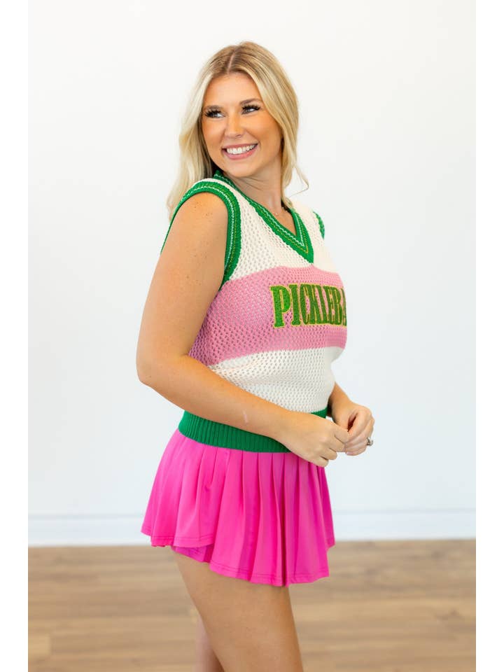 Multi Pickle-ball Sweater Vest for wholesale on Faire2