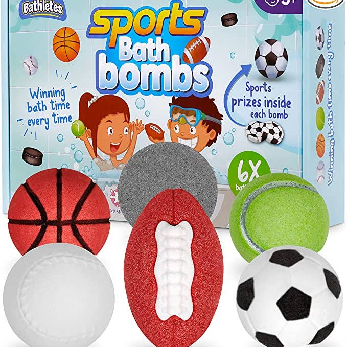 Bathletes 6pc Sporty badebomber til børn for engroshandel hos Bathletes World