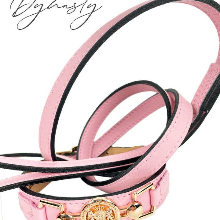 Hartman & Rose - Wholesale Pet Collar - Dog - Dynasty Dog Collar in Sweet Pink & Light Rosy Gold