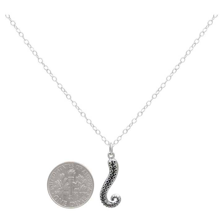 Nina Designs – wholesale Pendant/charm necklace – Sterling Silver Octopus Tentacle Necklace2