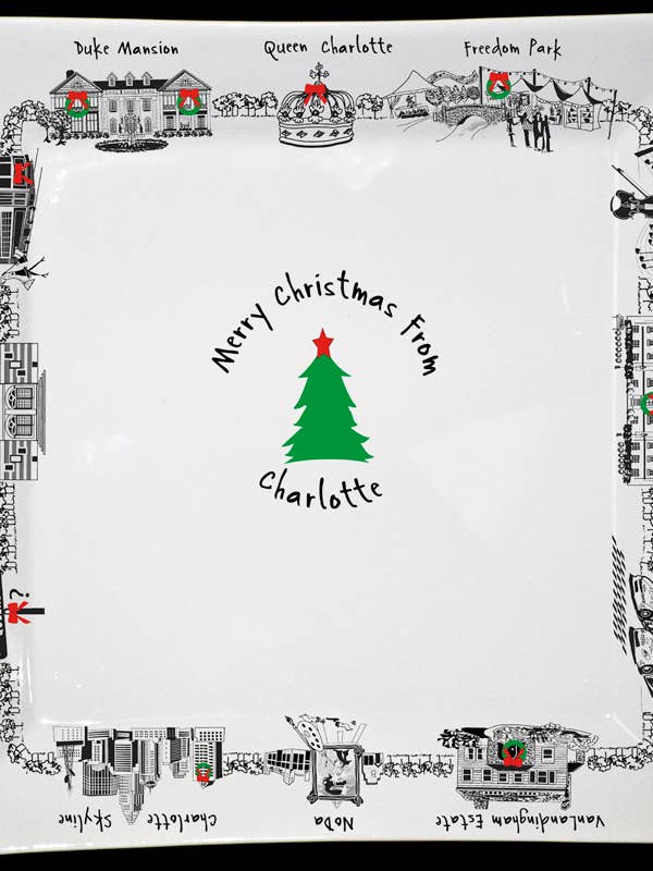 Charlotte Christmas Small Square for wholesale by The Dish