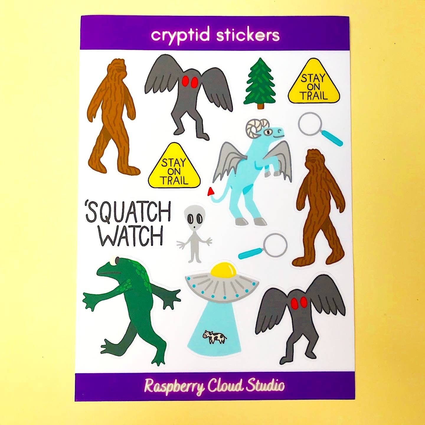 Raspberry Cloud Studio - Wholesale Sticker - Cryptid Sticker Sheet Spooky Supernatural Halloween Stickers1