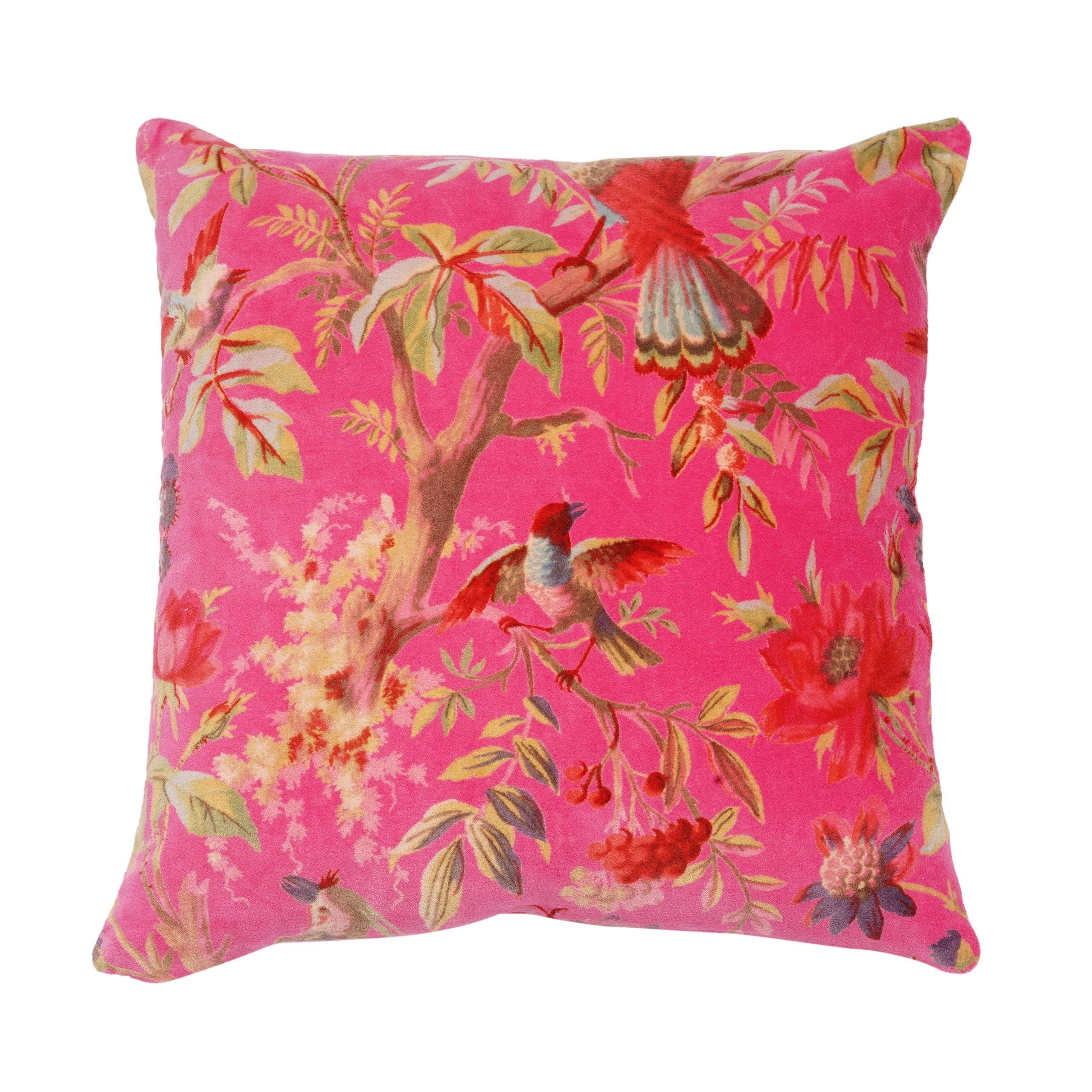 Glamthread – wholesale Throw pillow cover – 'Fly Me To Paradise' 100% Cotton Velvet Cushion Cover2