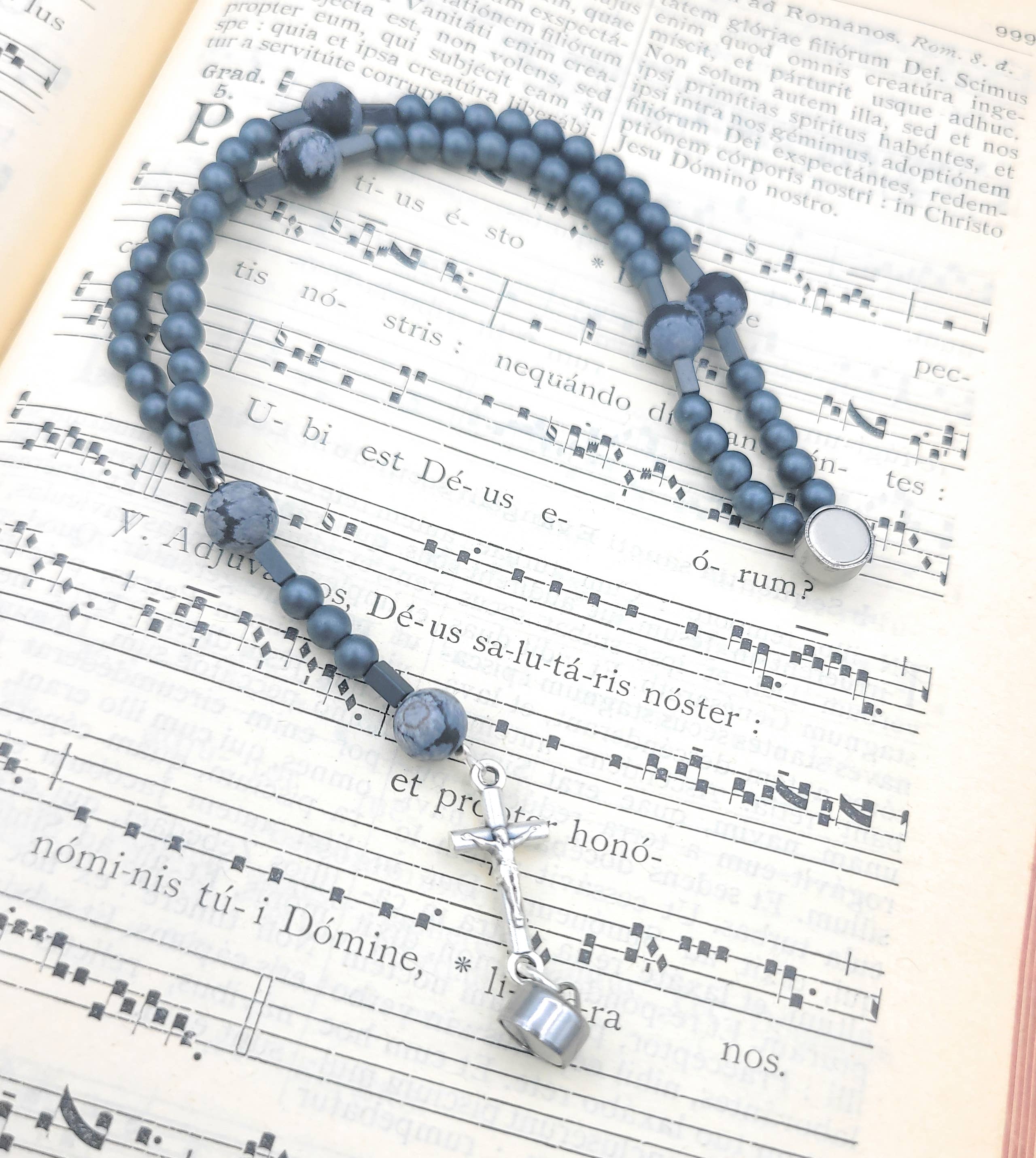 MG Rosary - Wholesale Prayer Beads Bracelet - Men's Wrist Rosary Matte Hematite3