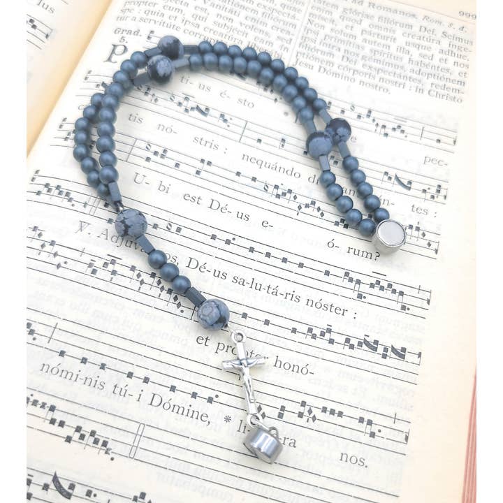 MG Rosary - Wholesale Prayer Beads Bracelet - Men's Wrist Rosary Matte Hematite3