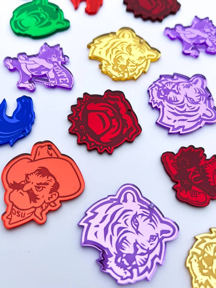 Custom Engraved Mascot Earrings for wholesale by KBR By Donna