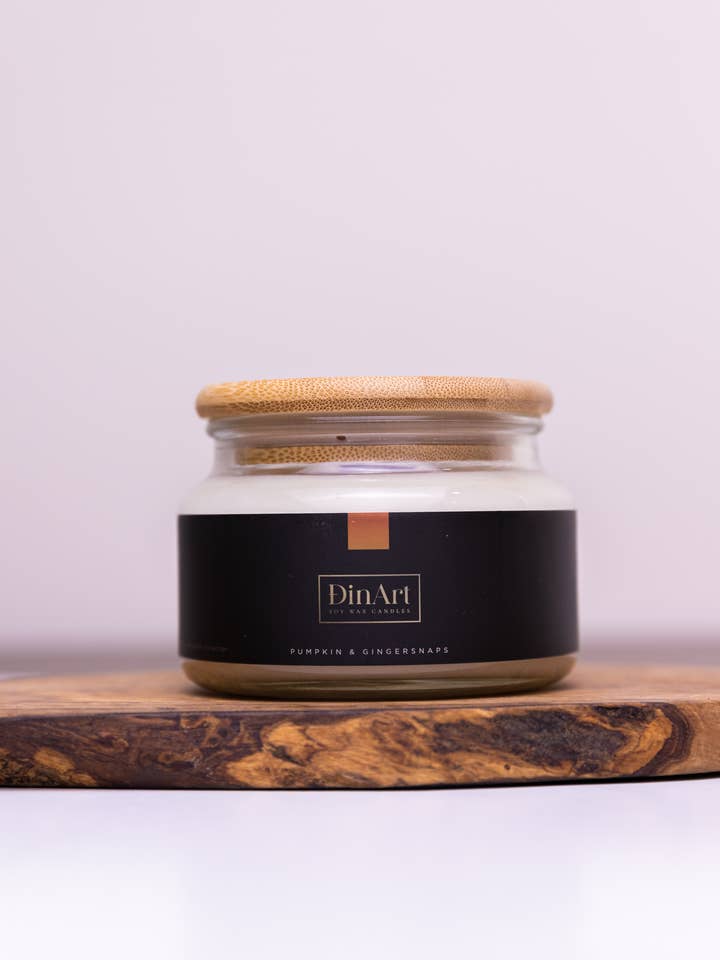 Pumpkin & Gingersnaps Soy Wax Candle for wholesale by DinArt Candles