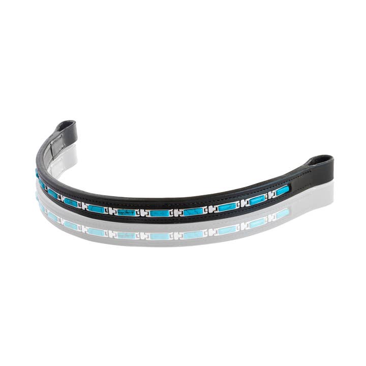 Bandeau de dressage en perles turquoise pour la vente par Grewal Equestrian