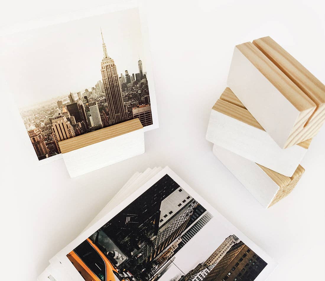 Wooden Objects Co - Wholesale Picture Frame Stand - White Block Wooden Photo Holder, Wood Picture Stand4