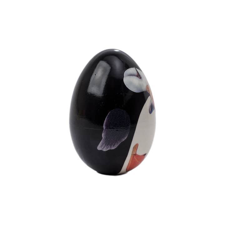 Golden Cockerel – wholesale Decorative tabletop object – Hollow Wooden Puffin Egg 2.75"