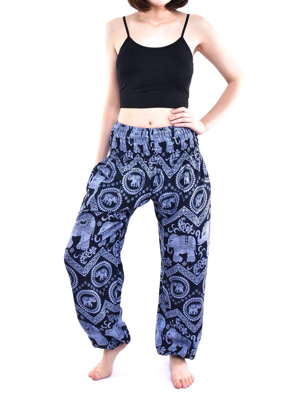 Bohotusk Blue Elephant Tusker Elasticated Smocked Waist Wome for wholesale on Faire3