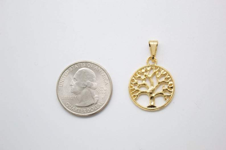 MIA Jewelry - Wholesale Charm/Dangle Bracelet - 18K Gold Filled Gold Tree Of Life Minimalist Cubic Zirconia Bracelet (A24)1