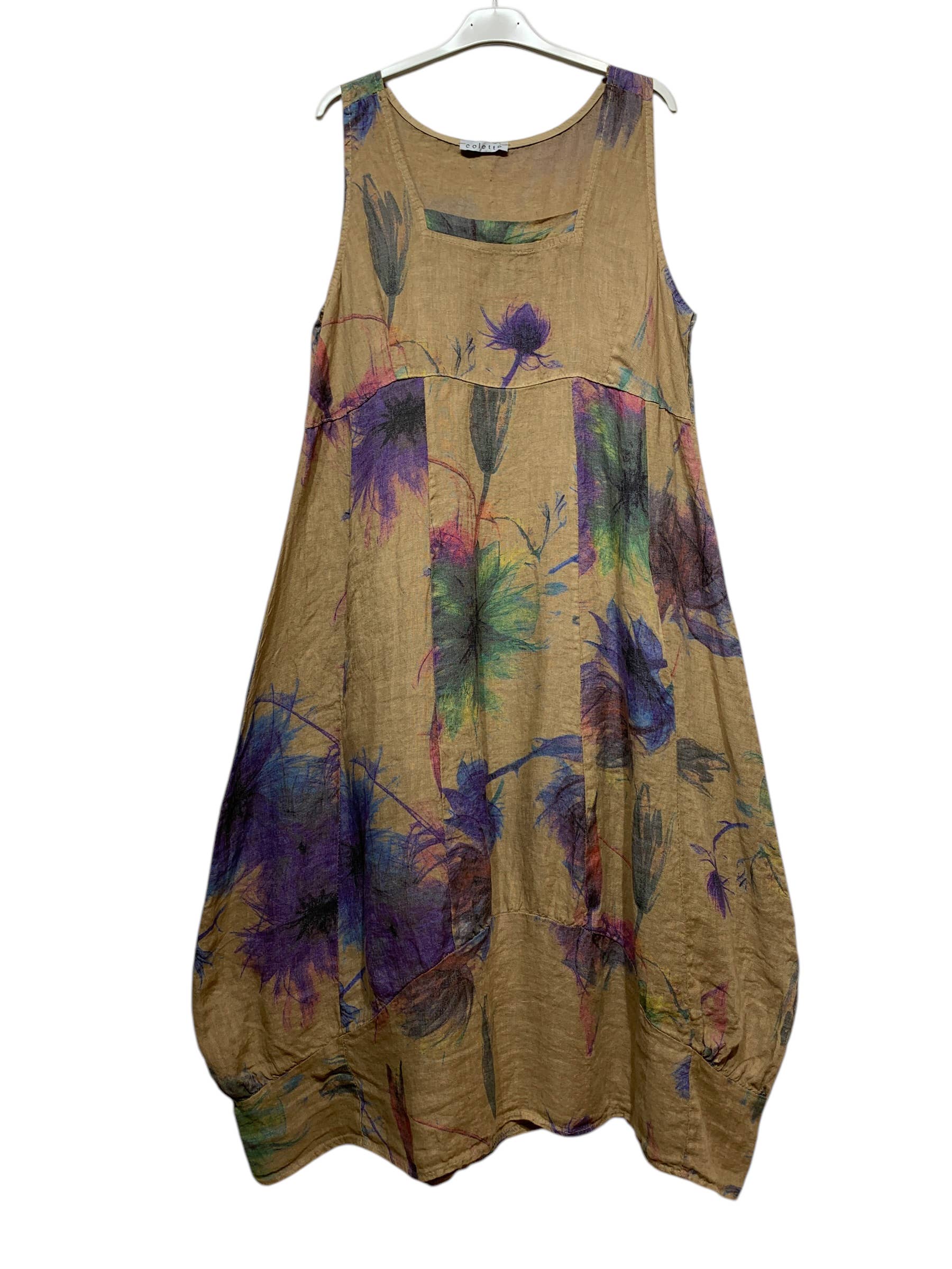 LINEN & COTTON HOUSE - Wholesale Dress - Women's - LINEN DRESS 322 FLOWERS2