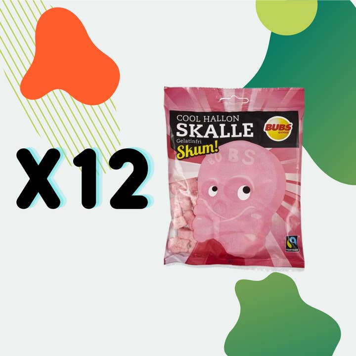 Nordicbangers - Swedish Candy - Wholesale Gummy - Bubs Cool Raspberry Skull Foam 90g Swedish Candy