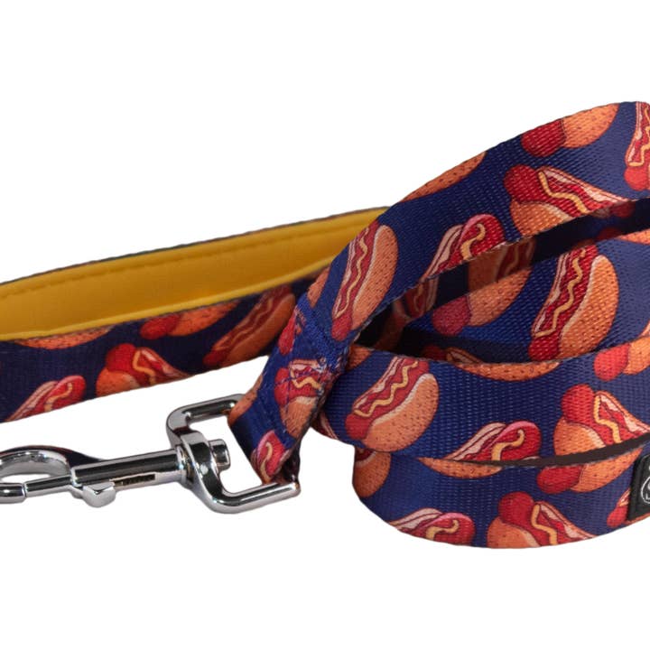Hot Dogs Dog Leash - Comfort Soft Handle for wholesale by Sophisticated Pup