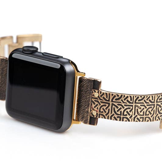 Bardini Apple Watch-bandje in messing - smal voor wholesale door Watchcraft