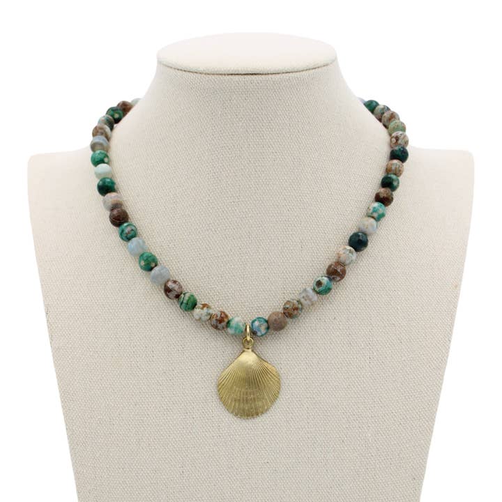 Sage Coast Necklace, 16" LAST ONE for wholesale by Traci's Beads