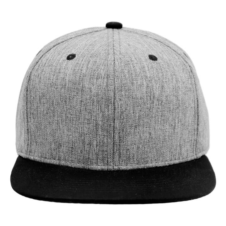 Cap Zone - Wholesale Flat Brim Cap - Unisex - Heathered Tweed Six Panel Flat Brim Snapback7