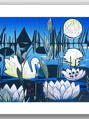 NC368 Llangorse Lake - Judith Stroud for wholesale by Cardiau Nico Cards