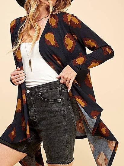 Leopard Print Cardigan for wholesale by Well Dressed