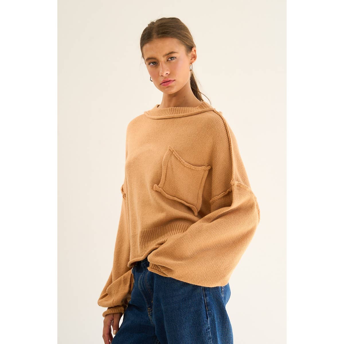 CHAMEAU Pull en maille à coutures apparentes en vente sur Faire2