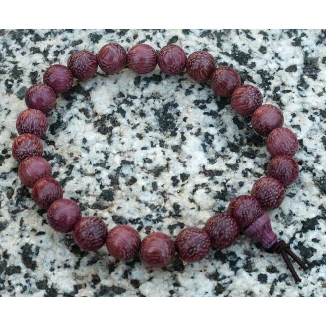 Purpleheart Wood Beaded Bracelet - Wrist Mala - 8mm for wholesale by Namu Baru Inc.