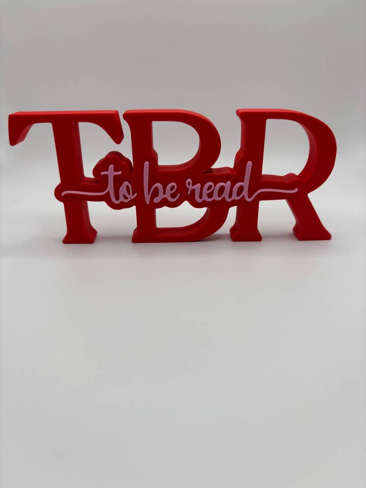 To Be Read (TBR) Standing Shelf Sign for wholesale by Stella Cake Creations