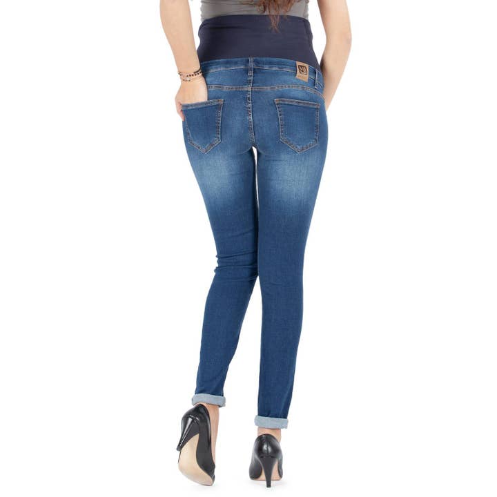 Milano, Basic maternity jeans - slim fit - Medium Blue for wholesale on Faire9