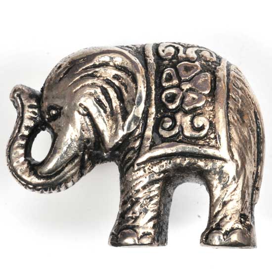 Silver Elephant Knob for wholesale on Faire